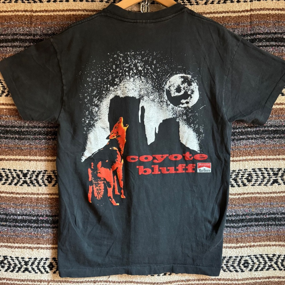 Marlboro Coyote Bluff Pocket T-Shirt Large Black Adventure Team 90s Reprint